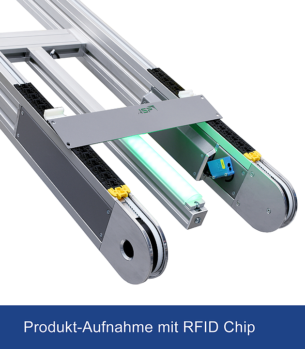 Die speziell entwickelte Industrie Fördertechnik 4.0 mit RFID Chip Technologie wird komplett bei ASP produziert.